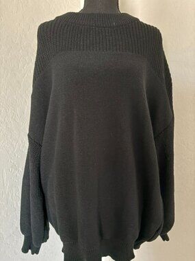 DOKOTOO Black Oversized Knit Sweater XL